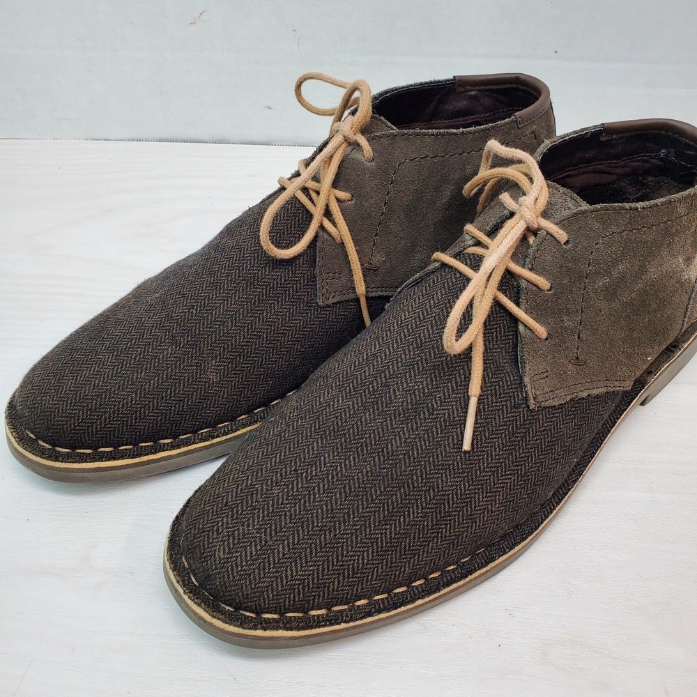 Kenneth Cole Reaction Brown Suede & Textile Desert Sun Chukka Boot Shoes US 11 M